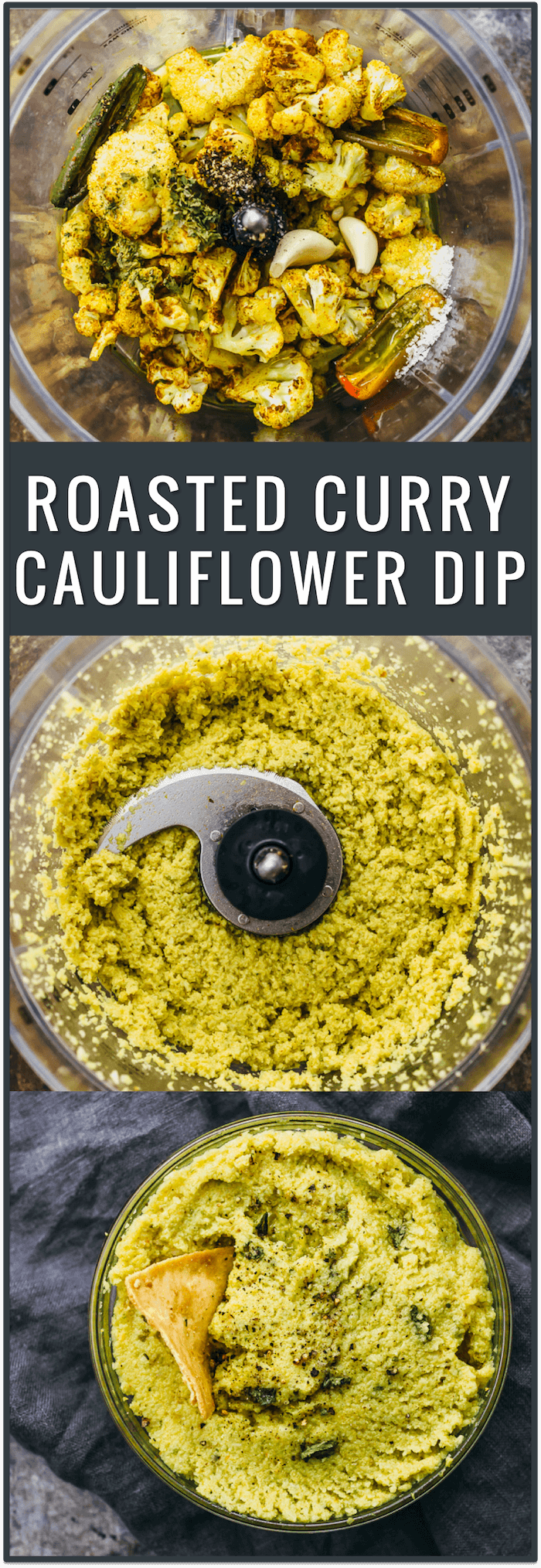 Roasted curry cauliflower dip, roasted cauliflower, appetizer, recipe, healthy, vegan, easy, party food, hummus