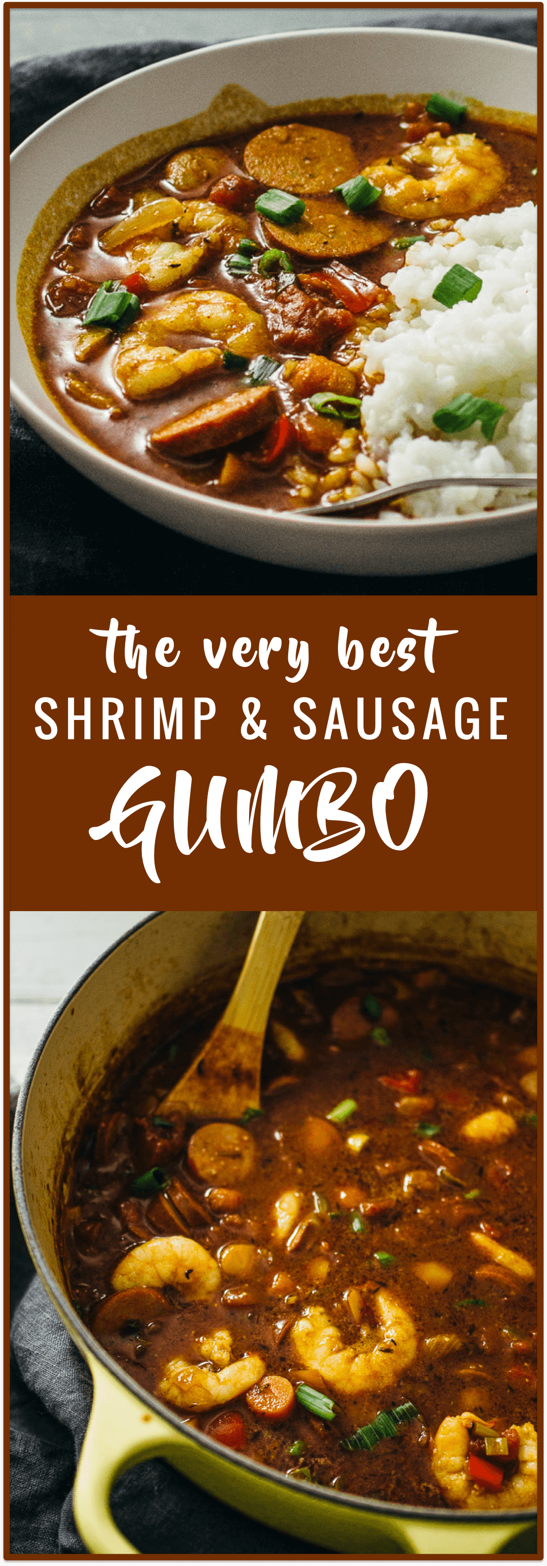 This shrimp and sausage gumbo is an easy one-pot recipe. It tastes just like authentic New Orleans gumbo but is made with common ingredients.