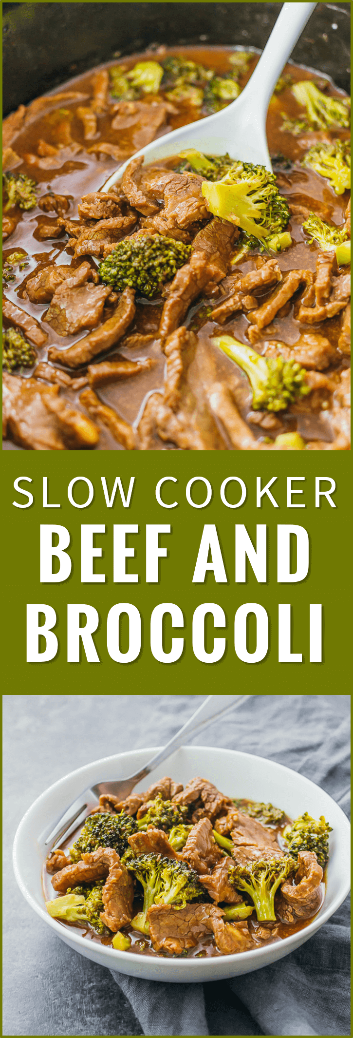 Check out the slow cooker version of my popular beef and broccoli recipe. Easier to make, healthier, and tastes way better than takeout. crock pot, easy, stir fry, keto, healthy, recipe, pioneer woman, slow cooker, paleo, chinese, sauce, noodles
