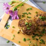 Rosemary garlic latkes with crunchy scallions