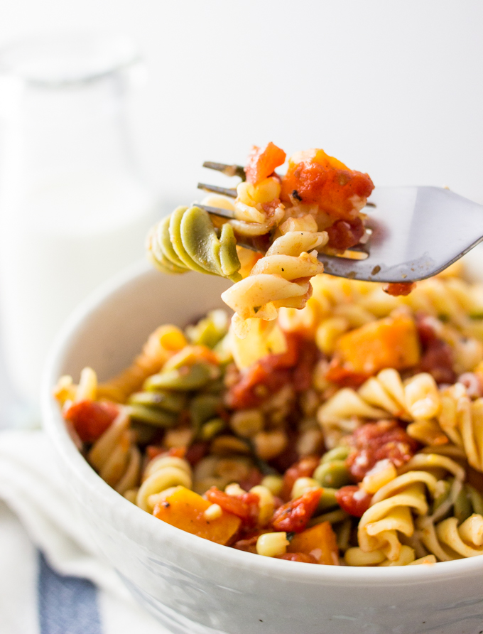 Habanero sweet potato pasta