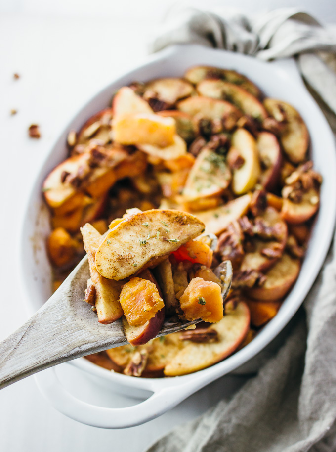 scooping up some apple yam bake