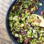 Holiday brussels sprouts with bacon and cranberries