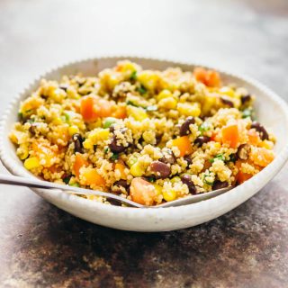 southwest couscous salad served in bowl