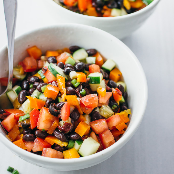 Easy SpicySweet Black Bean Salad Savory Tooth