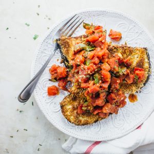 Perfect crispy eggplant parmesan with basil