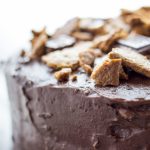 Milk chocolate frosted graham cracker cake