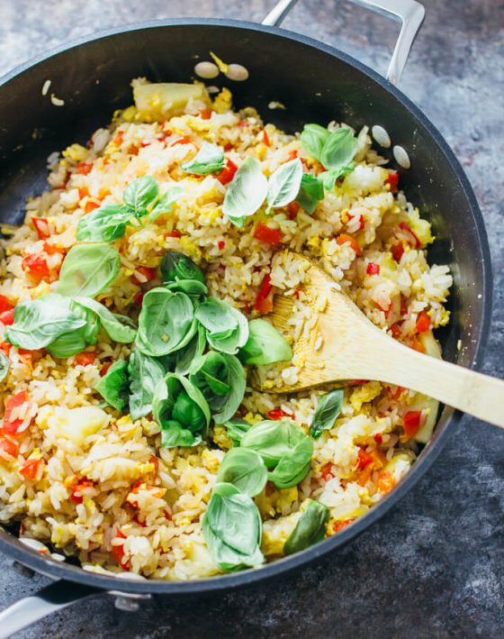 Thai Fried Rice with Basil and Pineapple - Savory Tooth