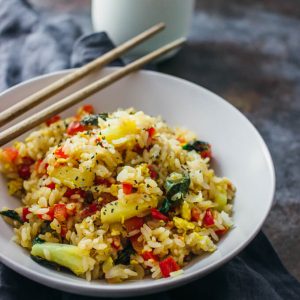 Thai fried rice with basil and pineapple