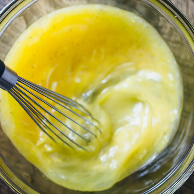 Whisking eggs to beat them