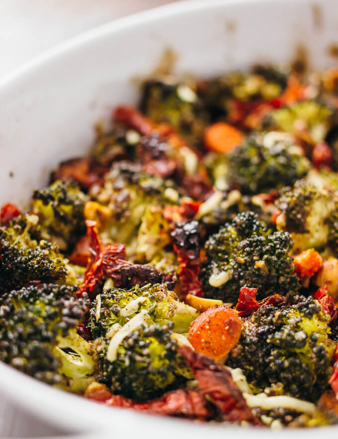 Roasted broccoli salad with garlic