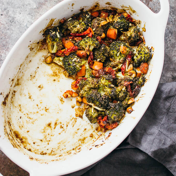 Roasted broccoli salad with garlic