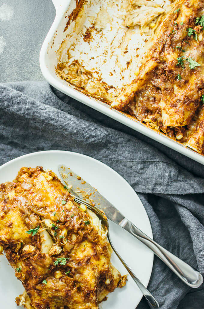 Chicken enchiladas with easy mole sauce