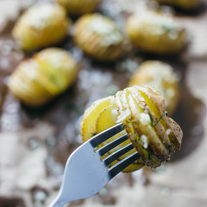 Hasselback potatoes with cheese