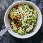 Ramen salad with bacon and avocado