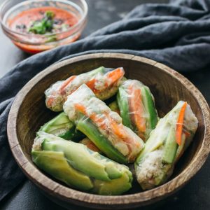 Crab and avocado summer rolls