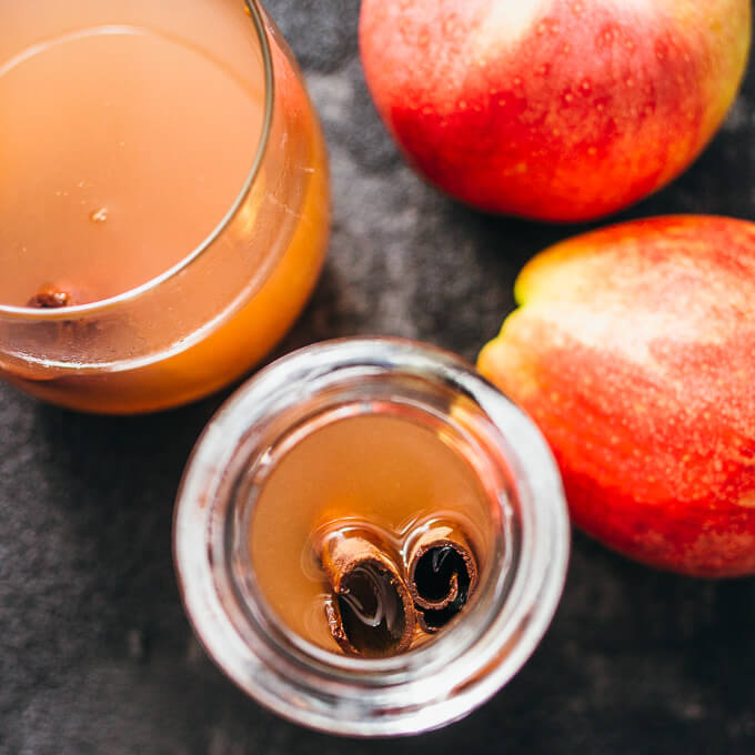 cranberry apple cider and apples