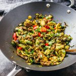 Chile-ginger brussels sprouts and beef