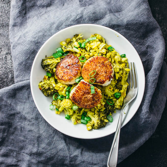 Scallop risotto with saffron