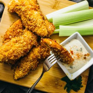 Baked chicken tenders with honey and cayenne