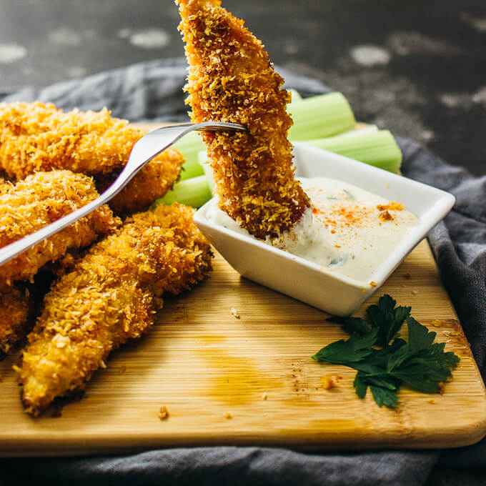 Baked chicken tenders with honey and cayenne