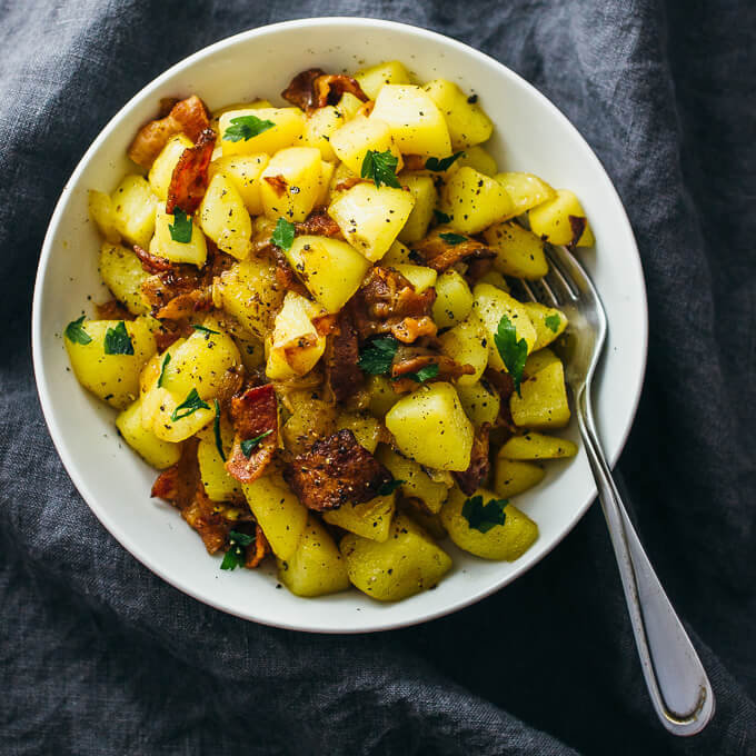 German potato salad with bacon - Savory Tooth