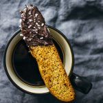 Gingerbread biscotti with chocolate and sea salt