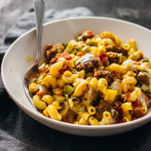 Sausage fajita pasta skillet