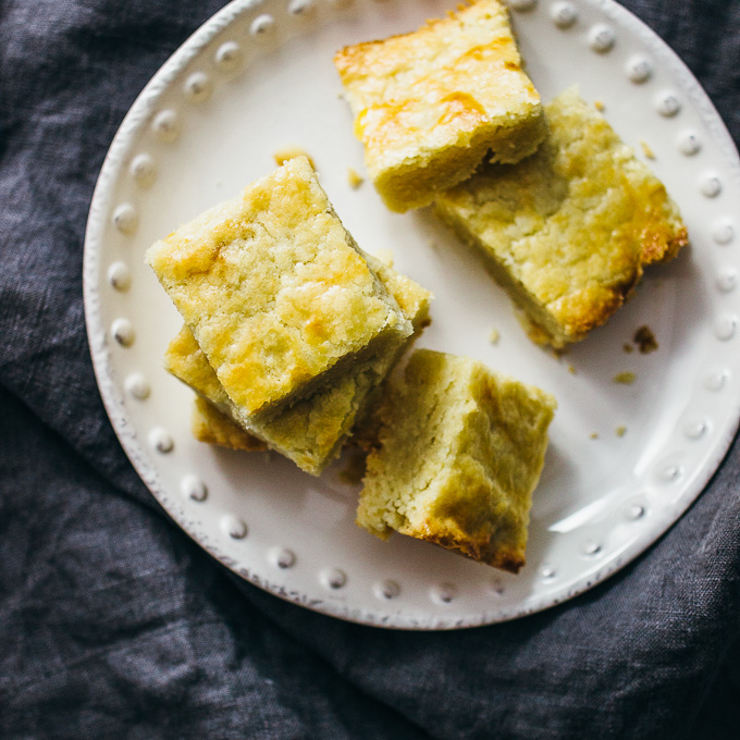 overhead view of shortbread butter bars