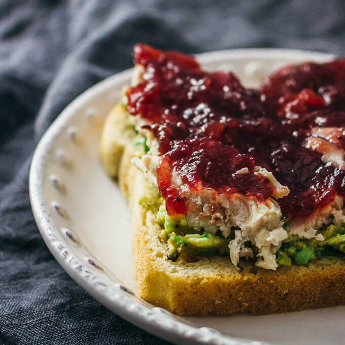 Leftover turkey and cranberry sandwich