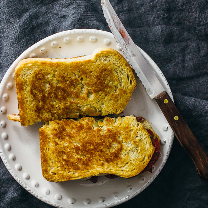 Leftover turkey and cranberry sandwich