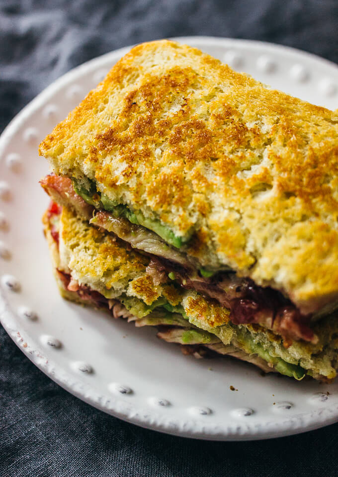 Leftover turkey and cranberry sandwich