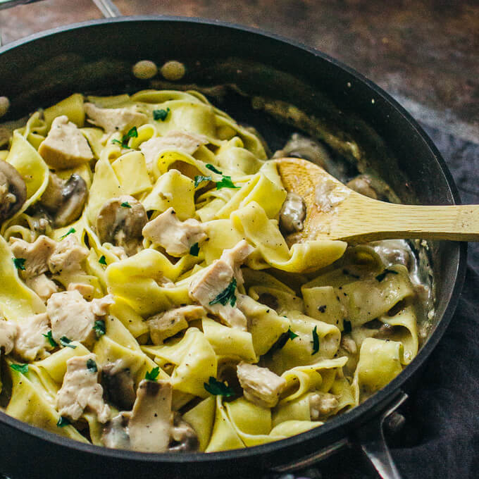 Turkey stroganoff with mushroom