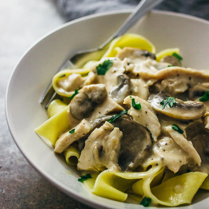 Turkey stroganoff with mushroom