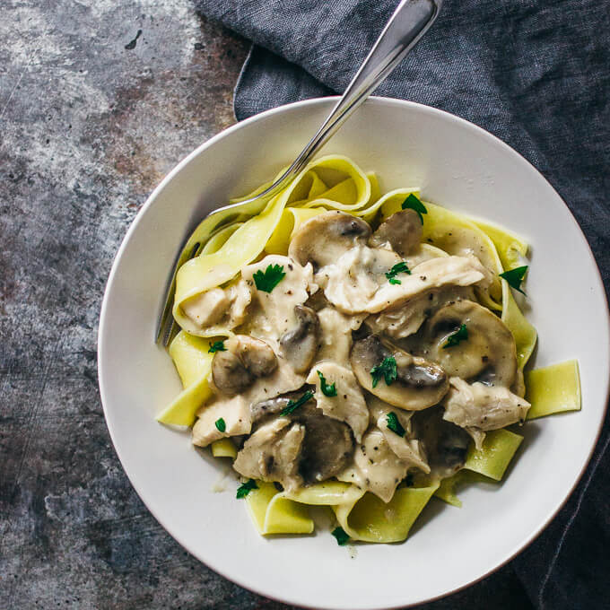 Turkey stroganoff with mushroom