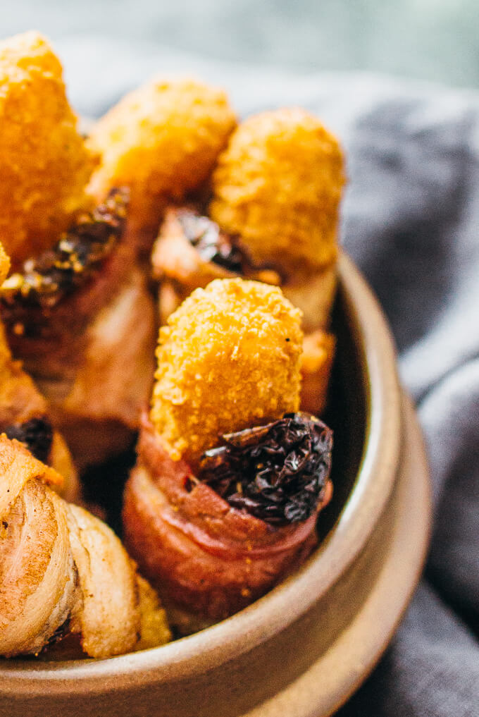 Bacon wrapped fried mozzarella sticks Savory Tooth