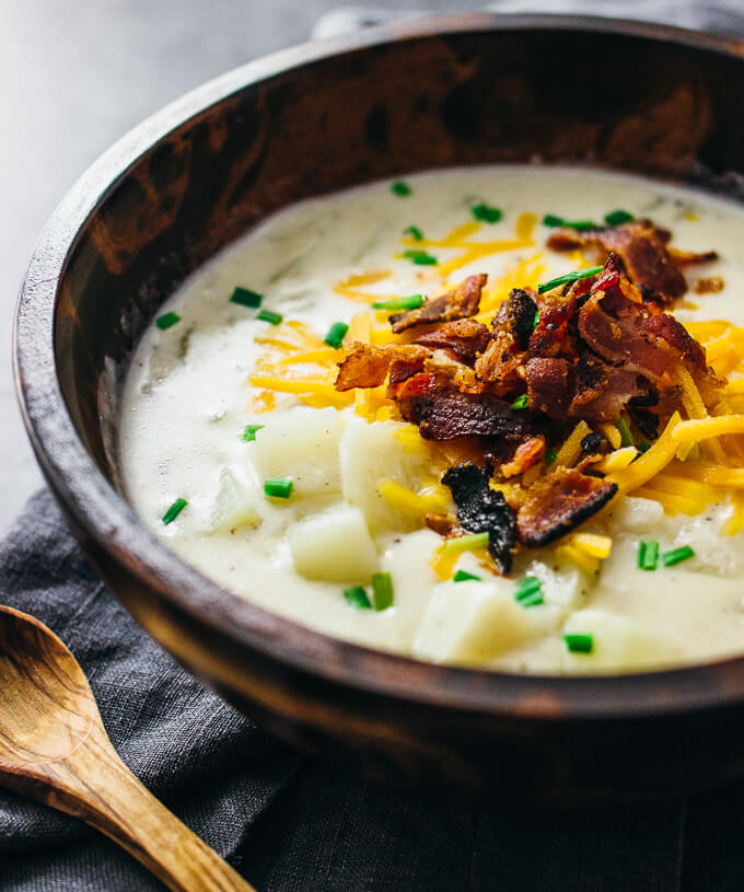 Creamy potato soup with bacon and cheddar - savory tooth