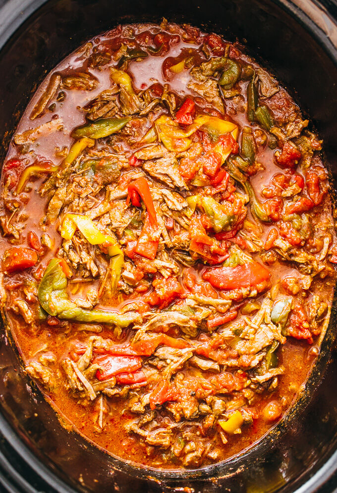 ropa vieja in slow cooker