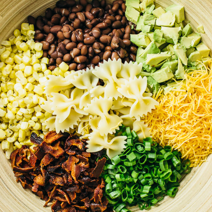 ingredients for making mexican pasta salad