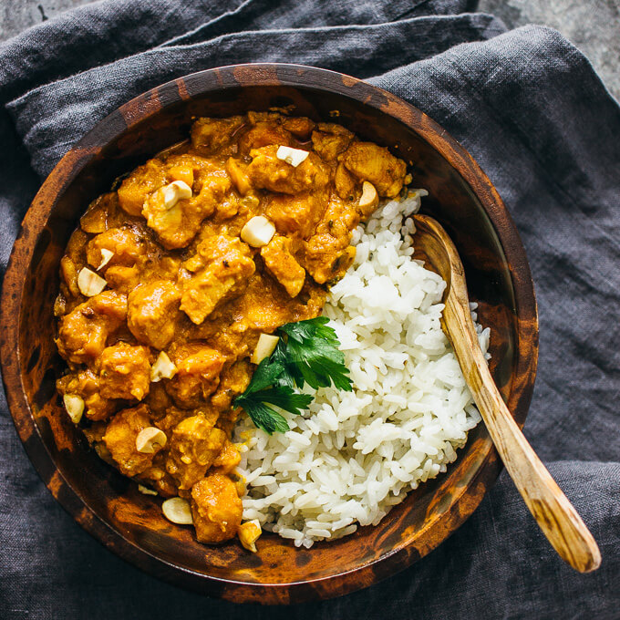 Chicken peanut stew with sweet potato