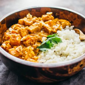 Chicken peanut stew with sweet potato