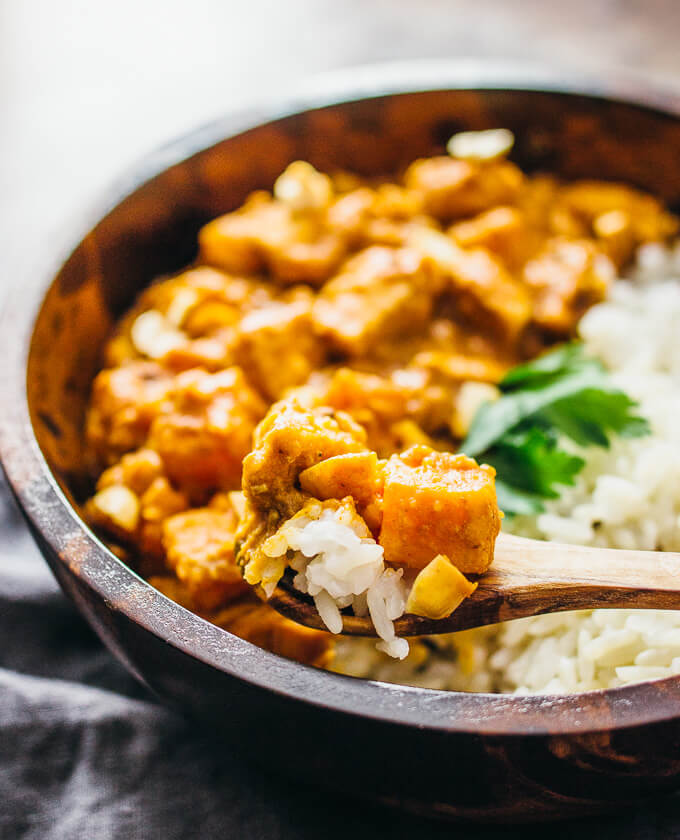 Chicken peanut stew with sweet potato