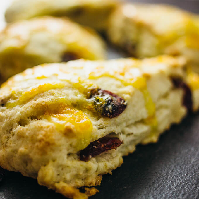 close up view of a scone