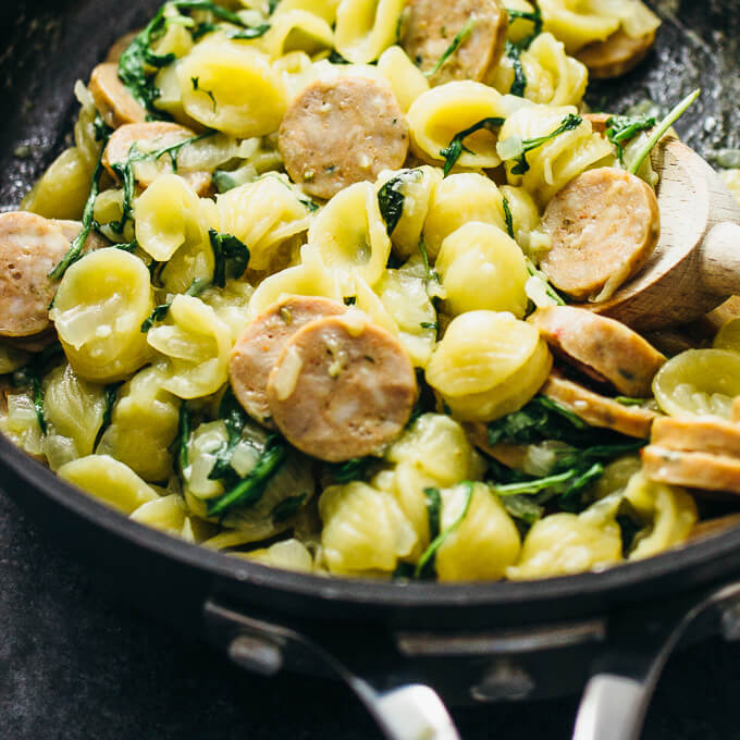 Orecchiette pasta with sausage