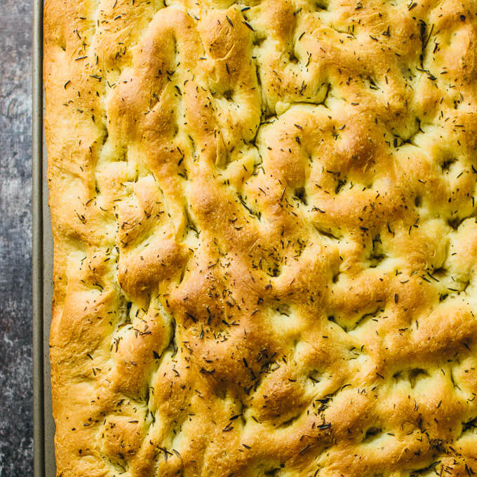 Homemade focaccia with Italian dipping oil