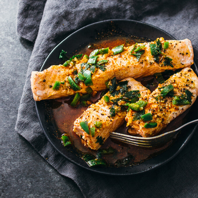Instant pot salmon with chili-lime sauce - Savory Tooth
