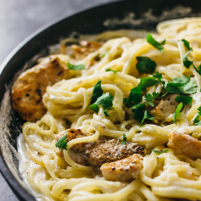 Lightened-up Chicken Alfredo - Savory Tooth