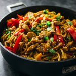 Spicy cashew chicken noodles