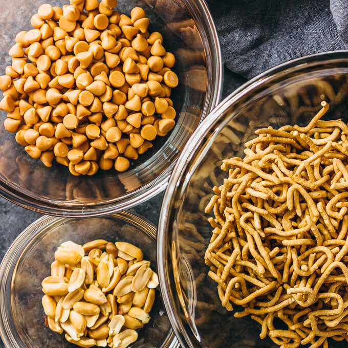 ingredients for making butterscotch haystacks