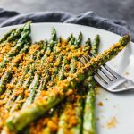 close up view of cooked asparagus